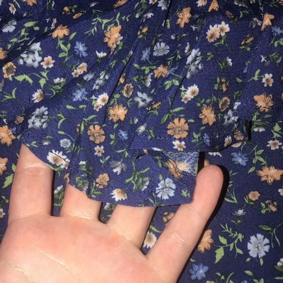 Forever 21 Boho Casual Dress Mini Sleeveless Frills Ruffles Floral Size Medium - Picture 6 of 9